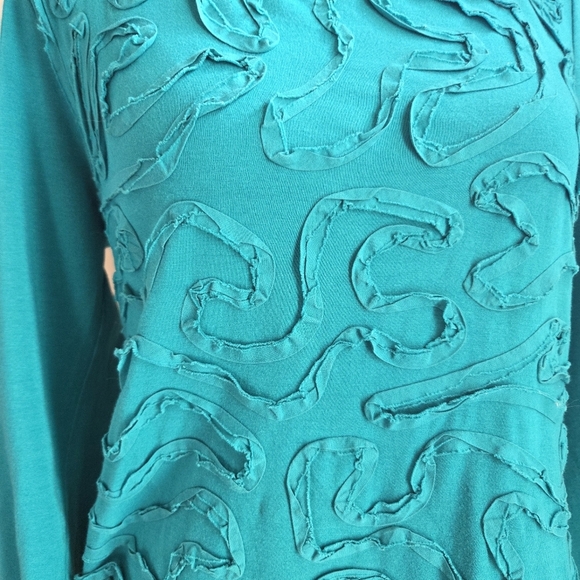 Cable & Gauge Turquoise Textured Shirt Size L - Picture 3 of 5